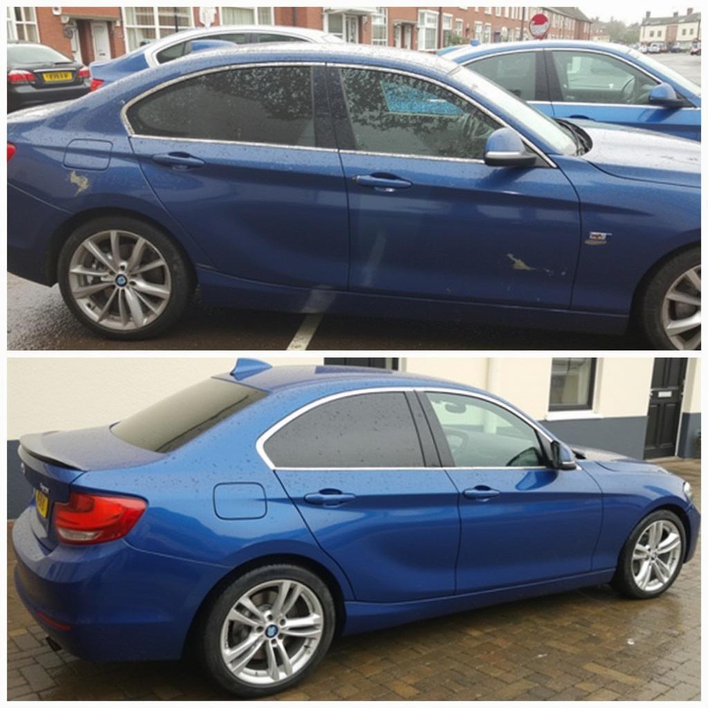 Abingdon car before and after body repairs