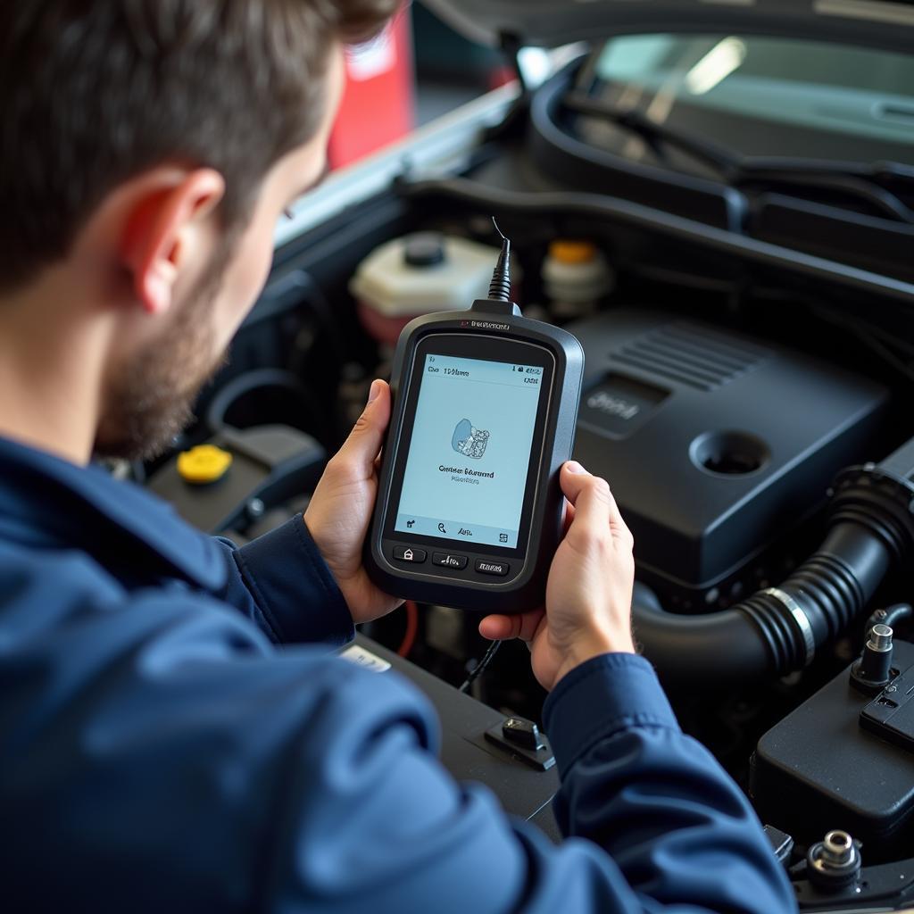 Albany Mechanic Diagnosing Car