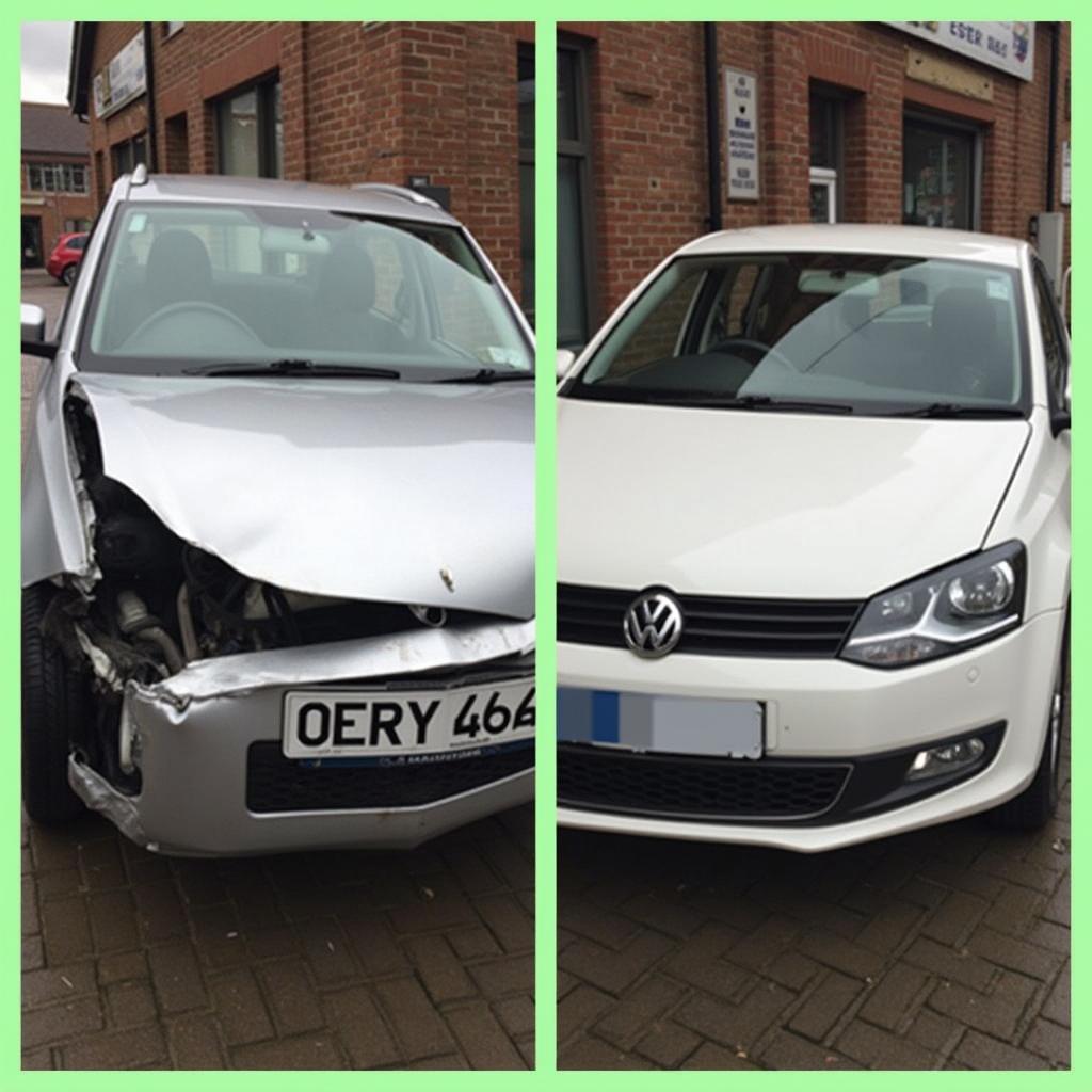 Before and after car body repairs in Aldershot