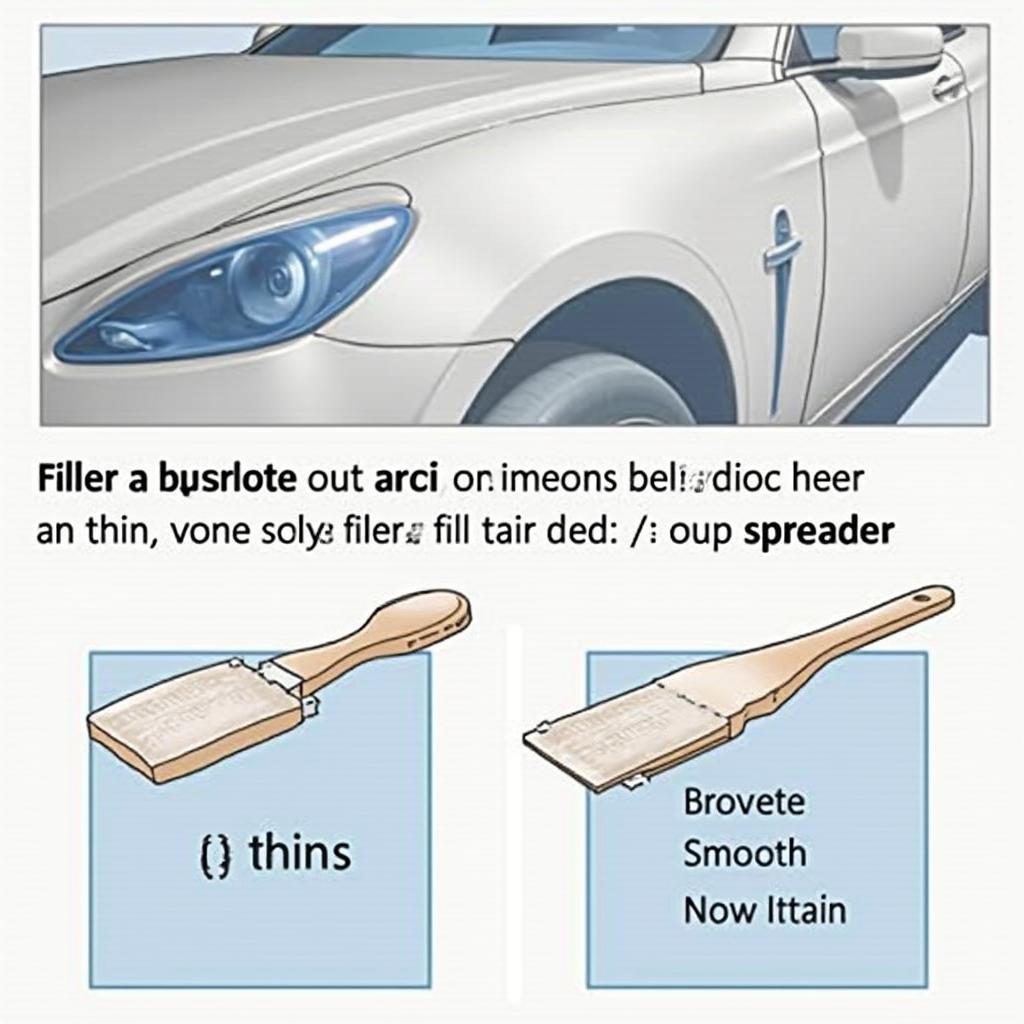 Applying car body repair filler in thin layers