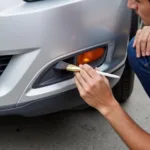 Applying car plastic bumper trim paint