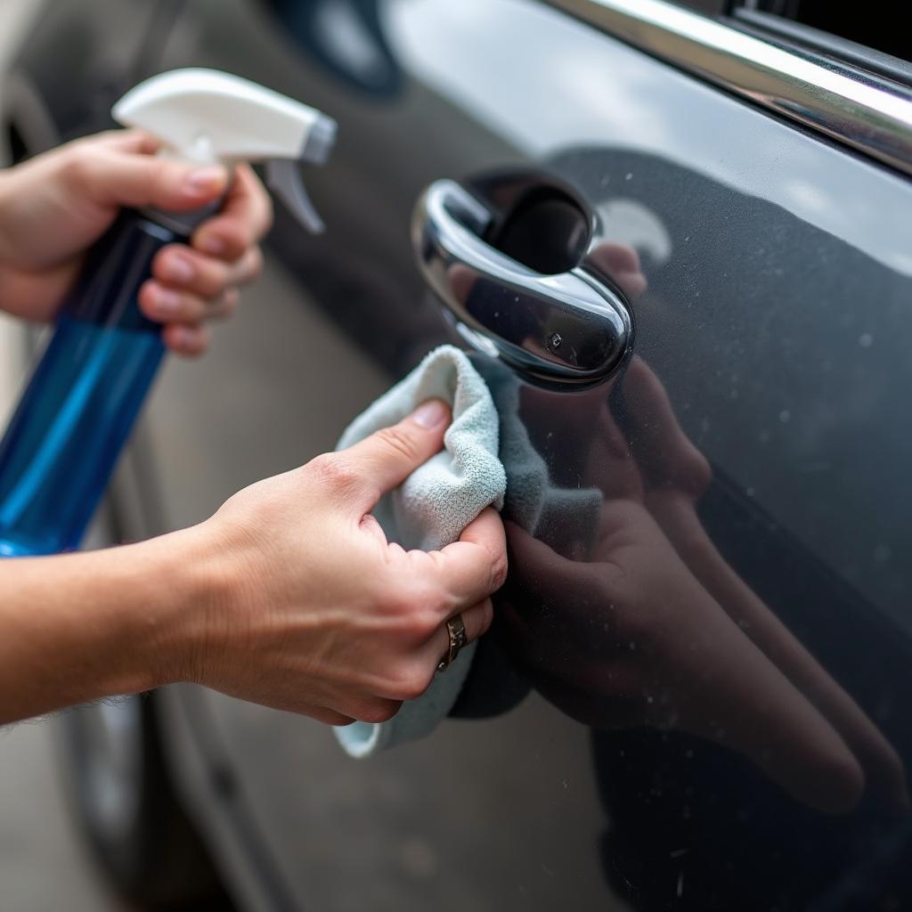 Applying Car Scratch Remover