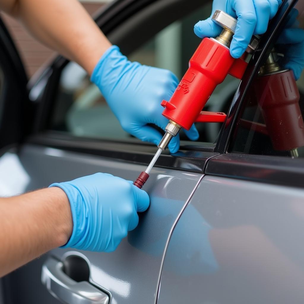  Applying Car Window Sealant 