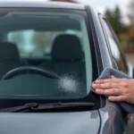 Applying cerium oxide to a car window scratch