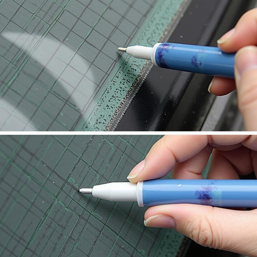 Applying Conductive Epoxy to Defogger Grid