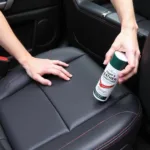 Applying Leather Conditioner to a Car Seat for Prevention