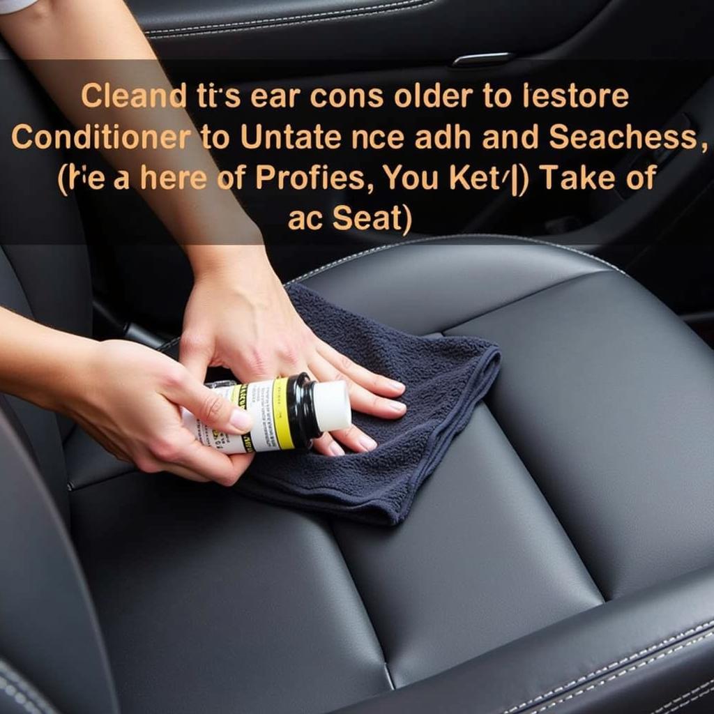 Applying Leather Conditioner on Car Seat