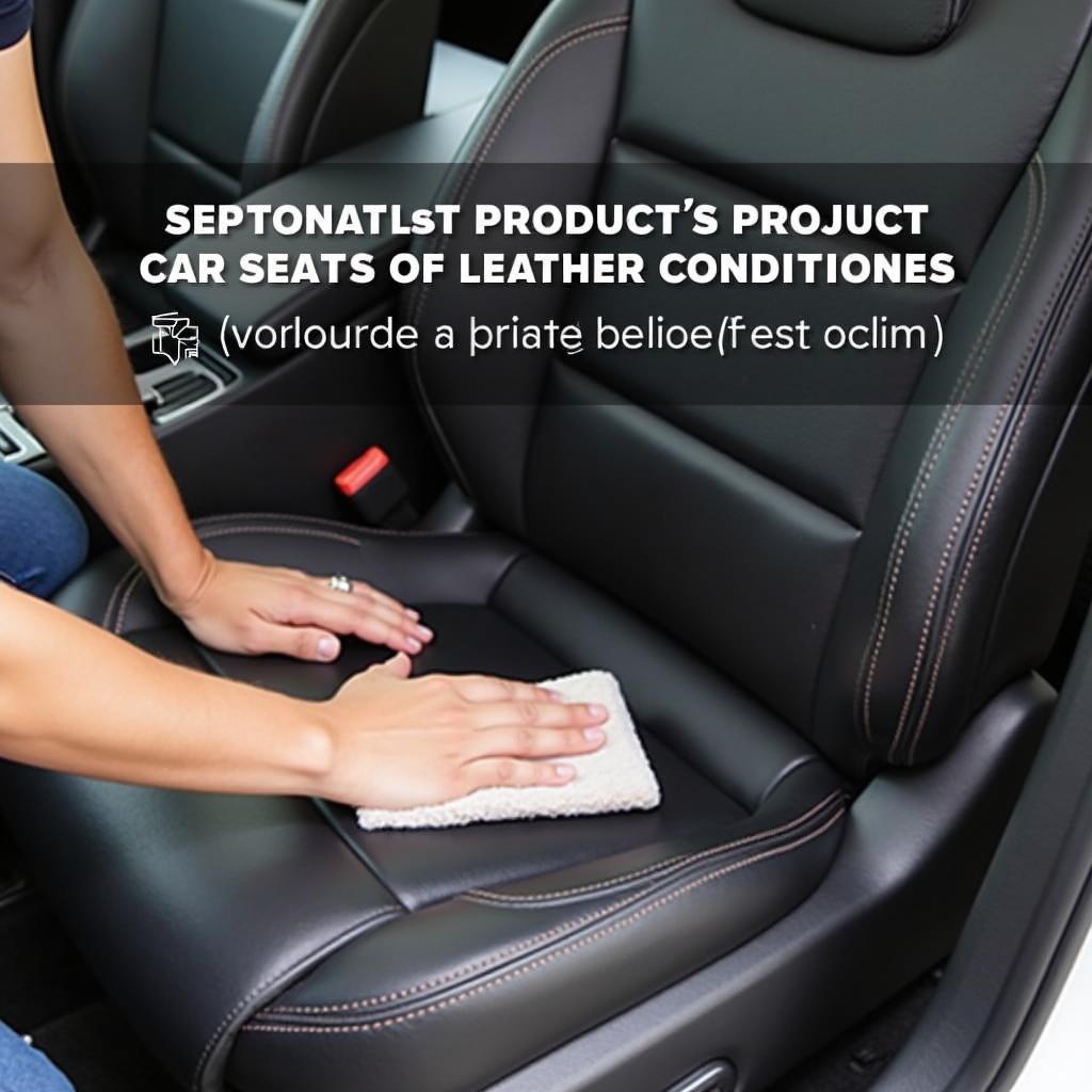 Applying leather conditioner to a car seat