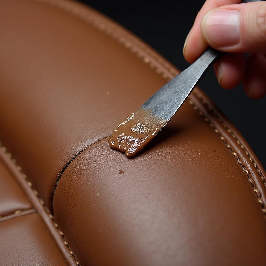 Applying Leather Filler