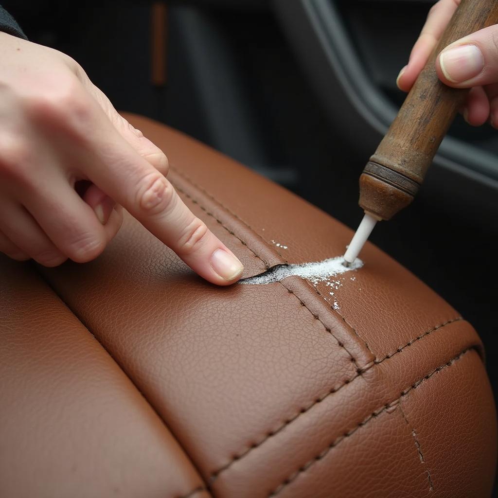 Applying Leather Filler