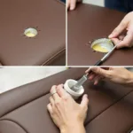 Applying Leather Filler to a Car Seat Hole