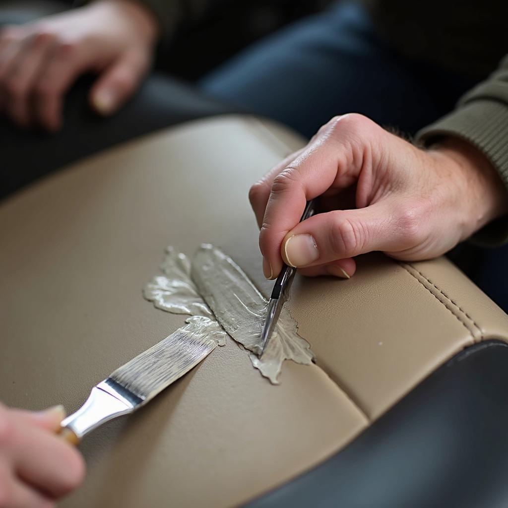 Repairing a Tear with Leather Repair Compound