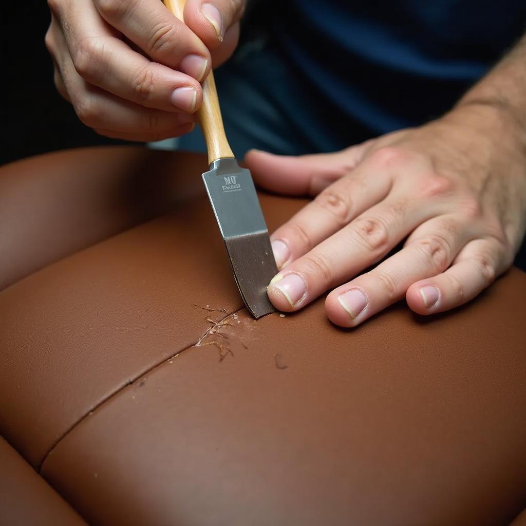 Applying Leather Repair Compound