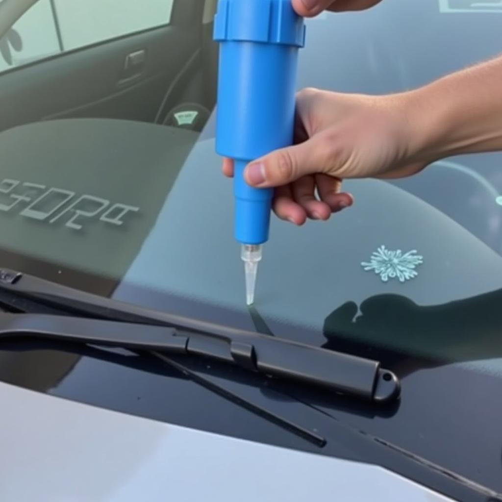 Applying Lxpvsa Resin to a Windshield Chip