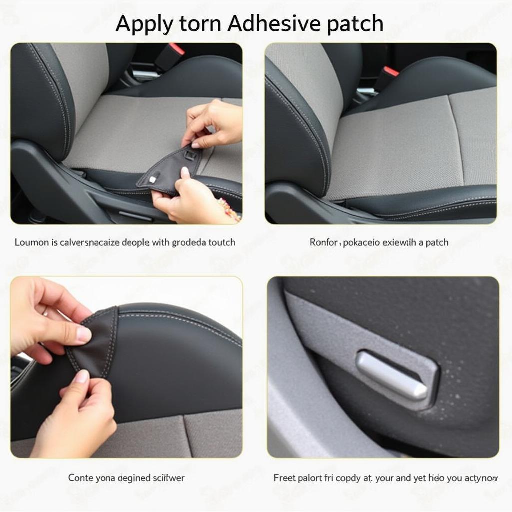 Applying Patch to Car Seat Tear