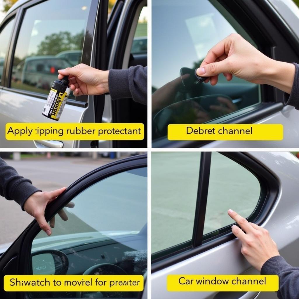 Applying Rubber Protectant to a Car Window Channel