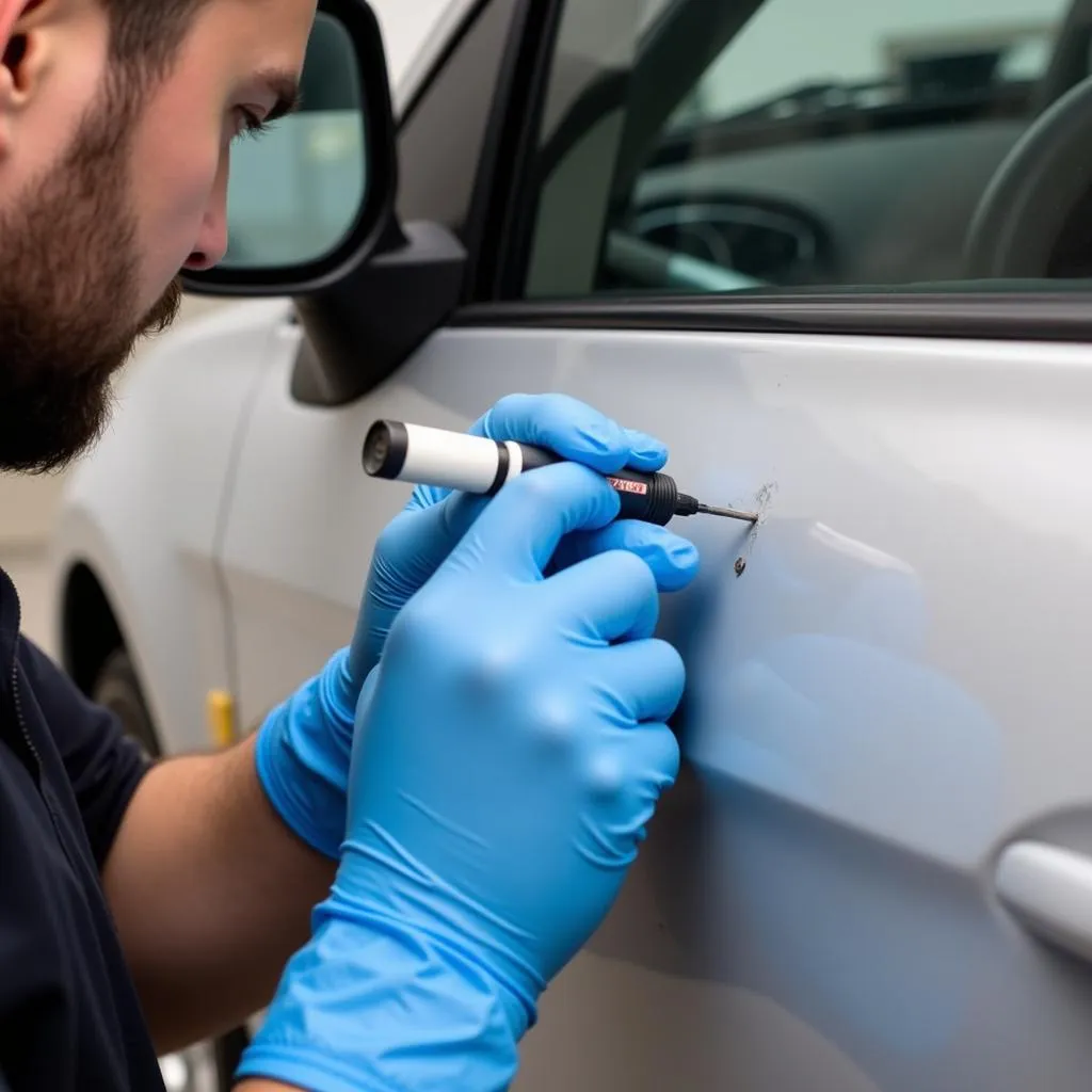 Applying a Scratch Pen to a Car Scratch