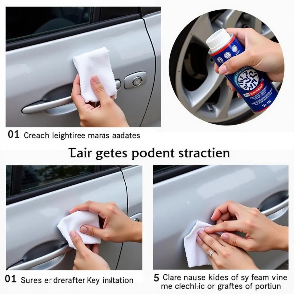 Applying car scratch remover product