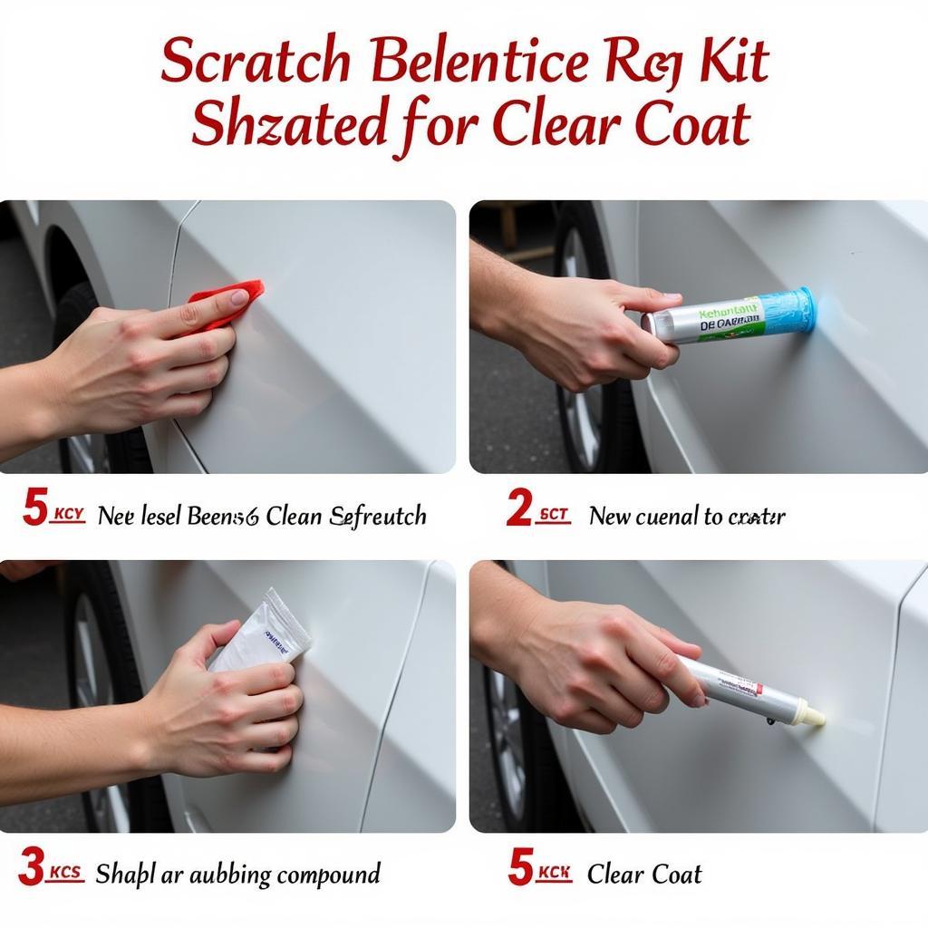 Applying a scratch repair kit on a keyed car