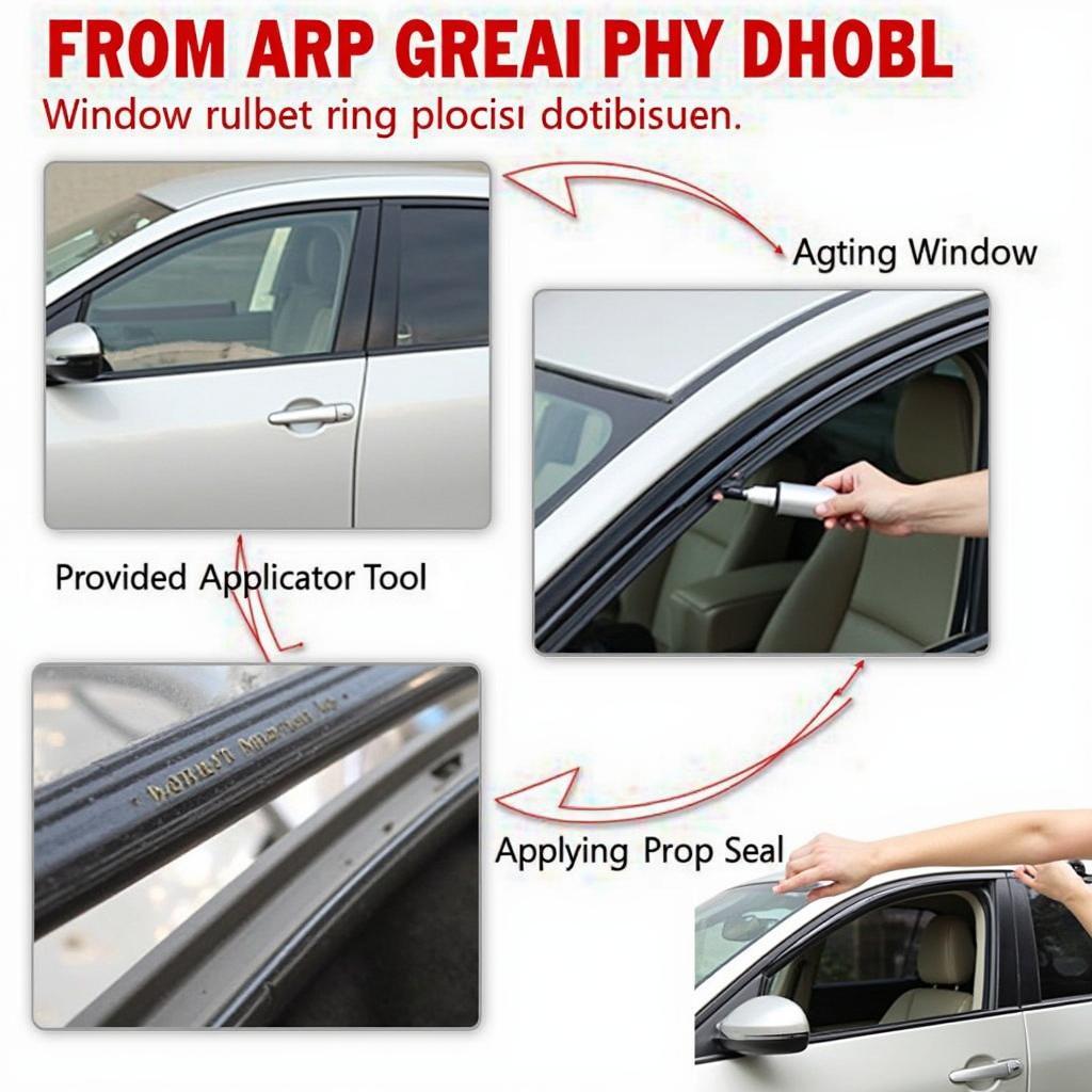 Applying Sealant to Car Window