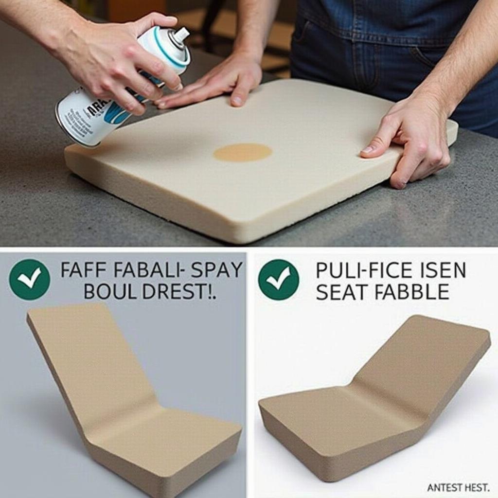 Applying Spray Adhesive to Car Seat Foam 