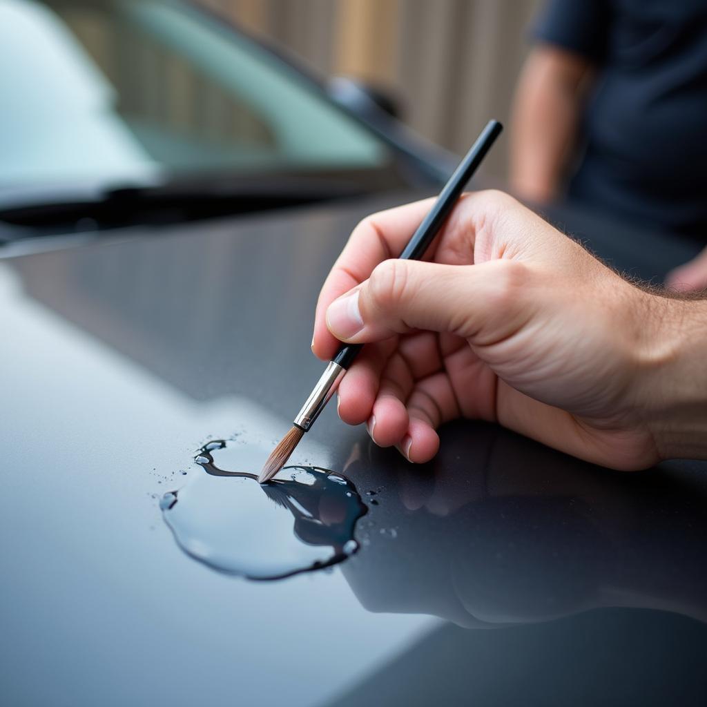 Applying Touch-Up Paint to a Car Chip