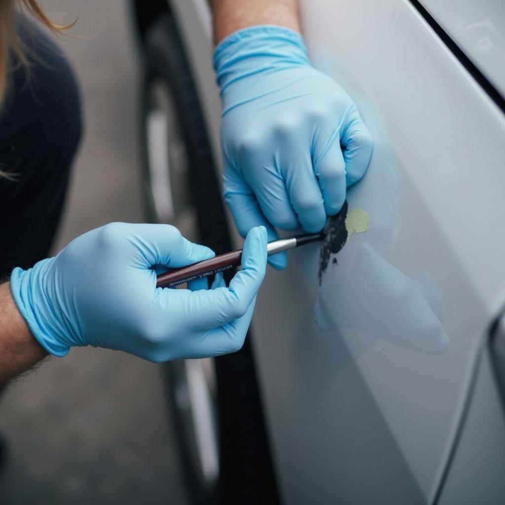 Applying Touch-Up Paint to a Car