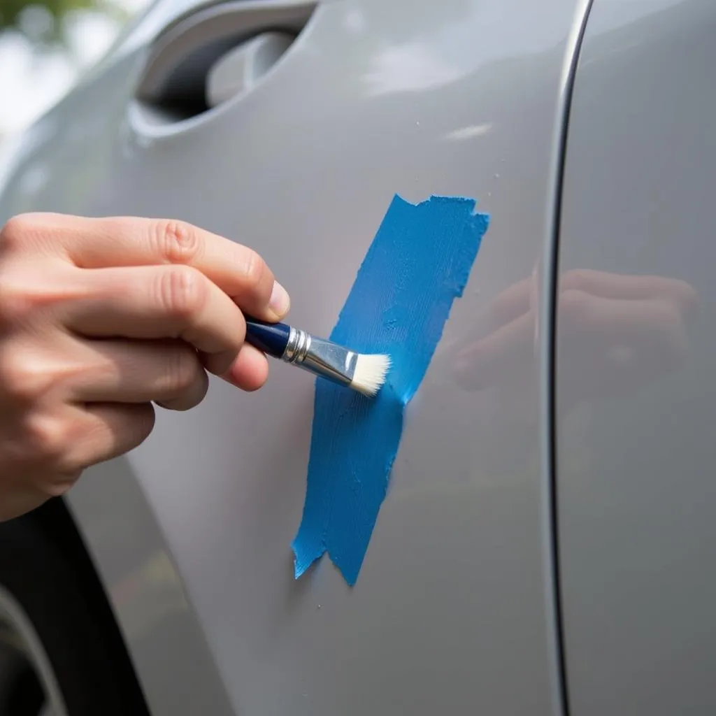 Applying Touch-up Paint to Car Chip