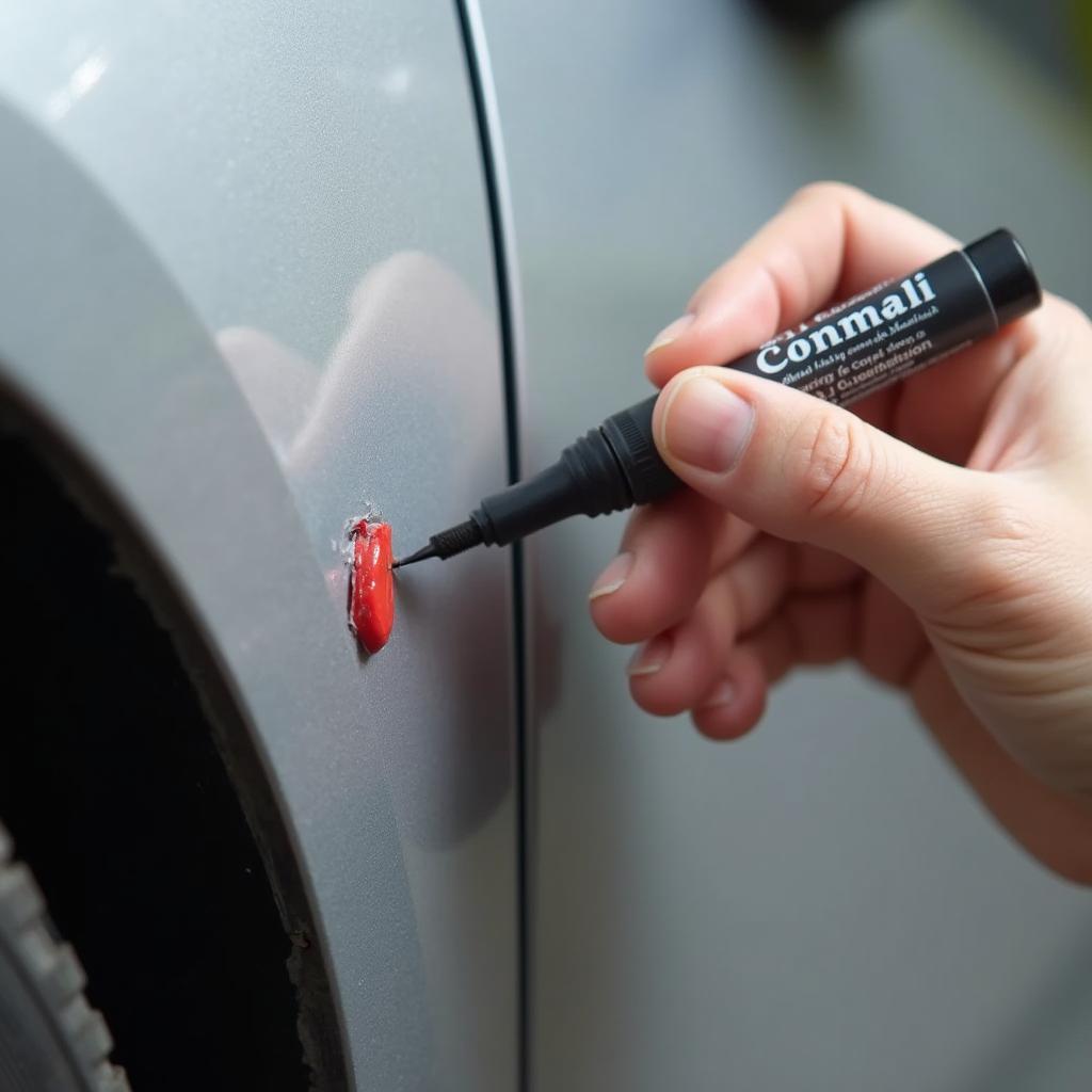 Applying Touch-Up Paint to Car Chip