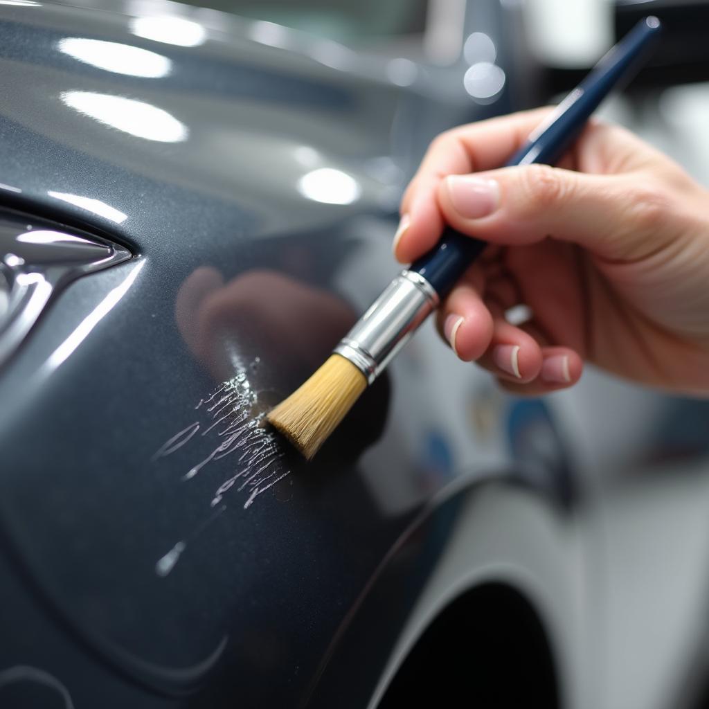 Applying Touch-Up Paint to a Car Scratch