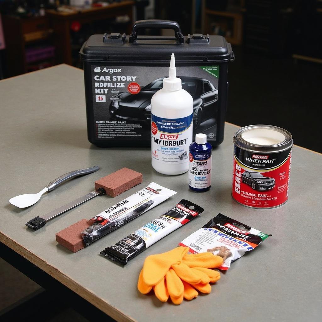 Argos car body repair kit with tools and materials