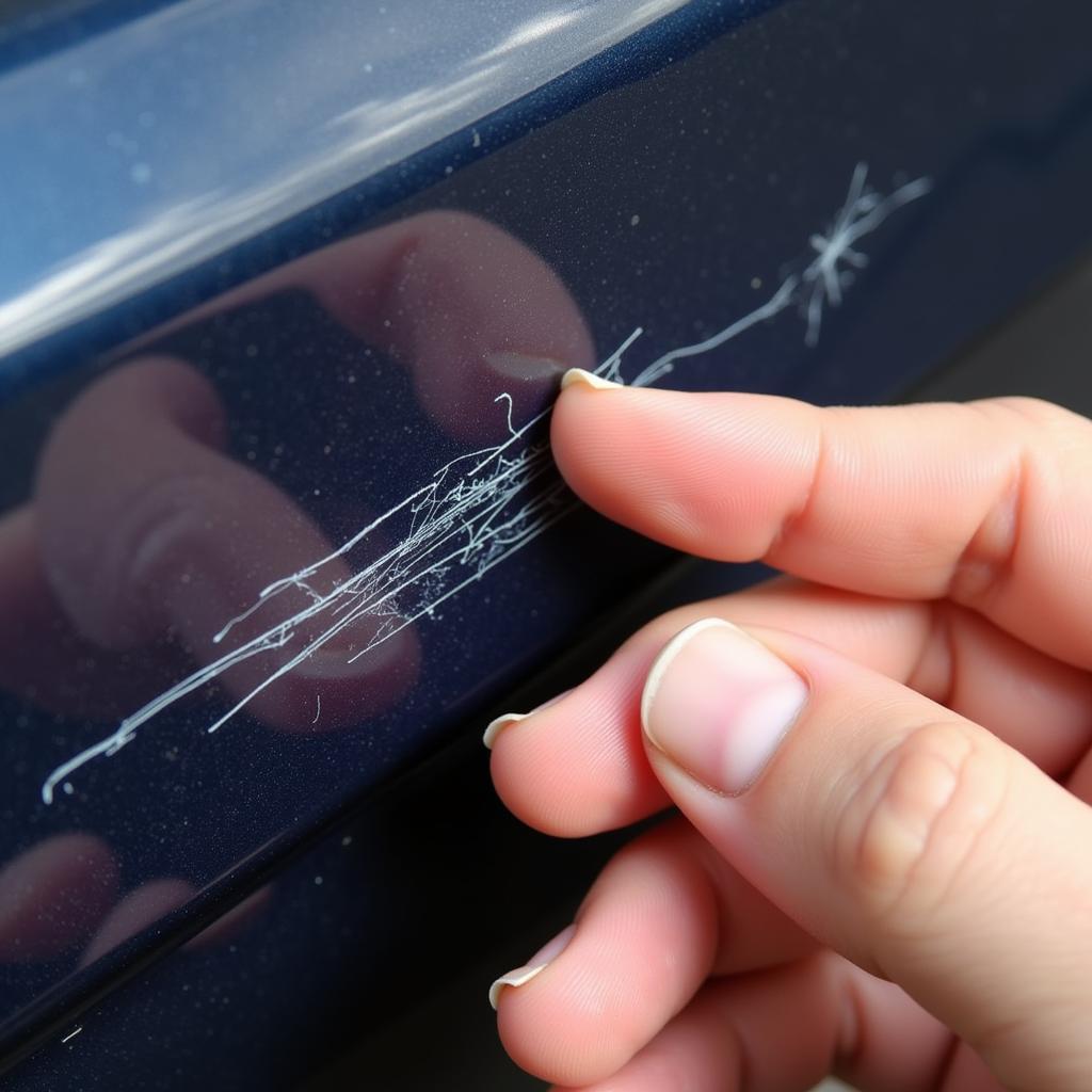 Assessing keyed car scratch damage