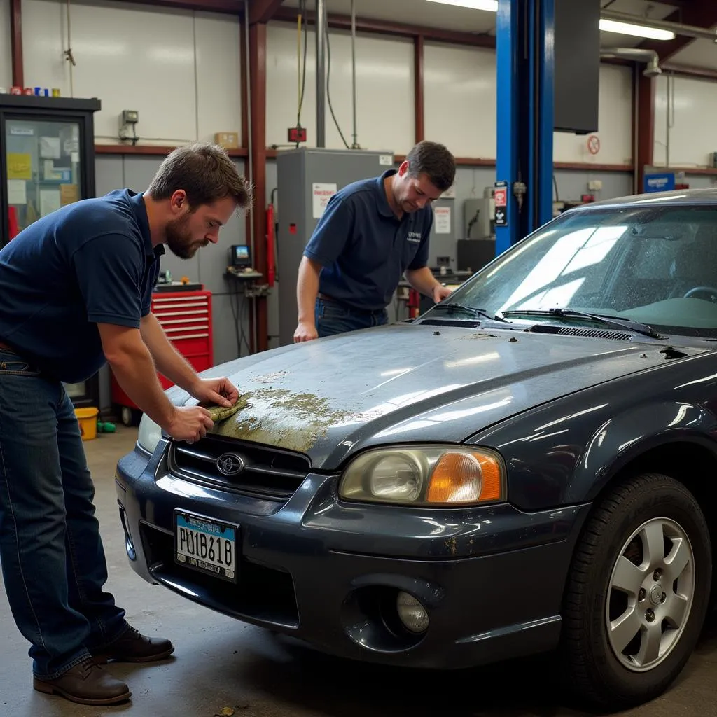 Professional car bumper repair services in a well-equipped shop in Atherton.