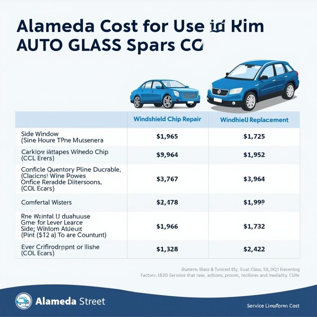 Alameda Street Auto Glass Repair Costs Breakdown