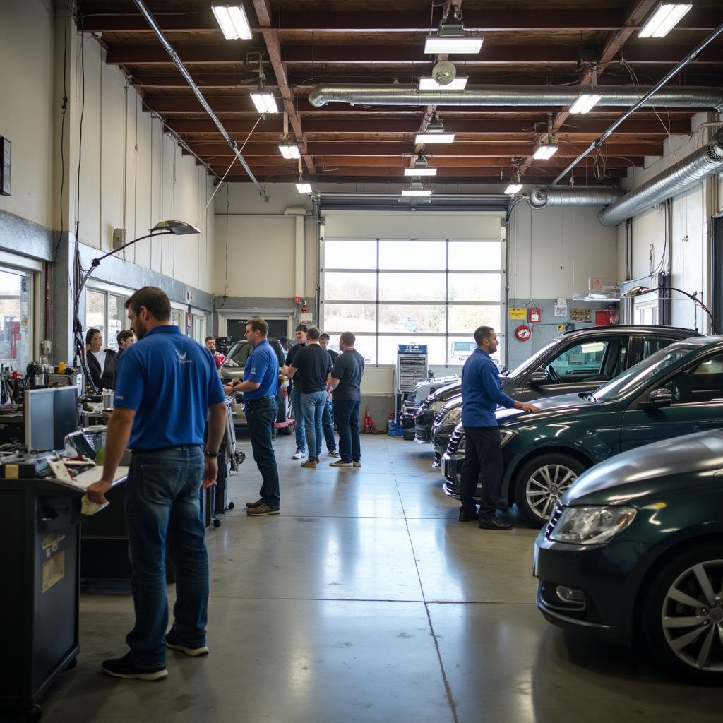 Busy auto glass repair shop in Rapid City