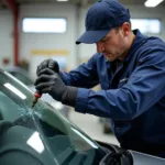 Auto glass repair technician