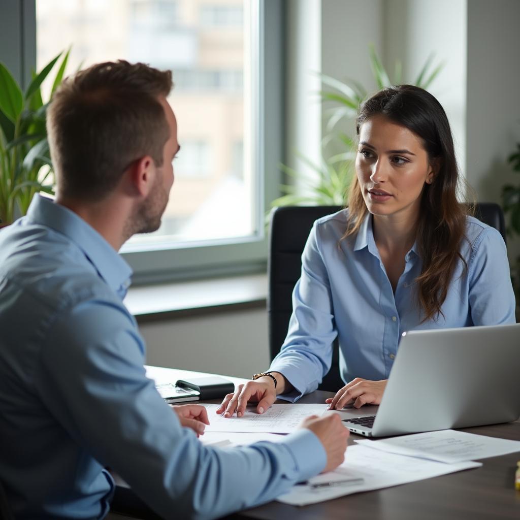 An auto insurance agent explains coverage options for car window damage to a customer.