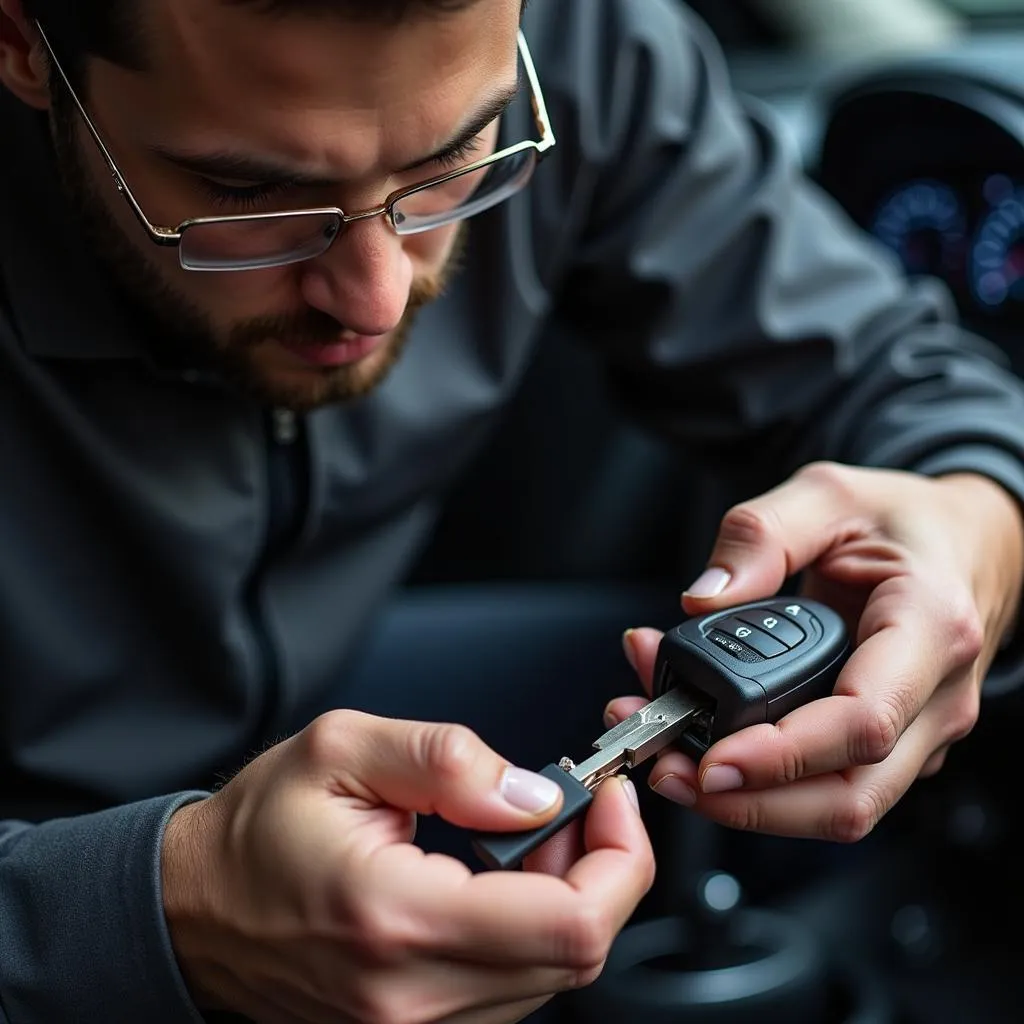 Auto Locksmith Repairing Car Key