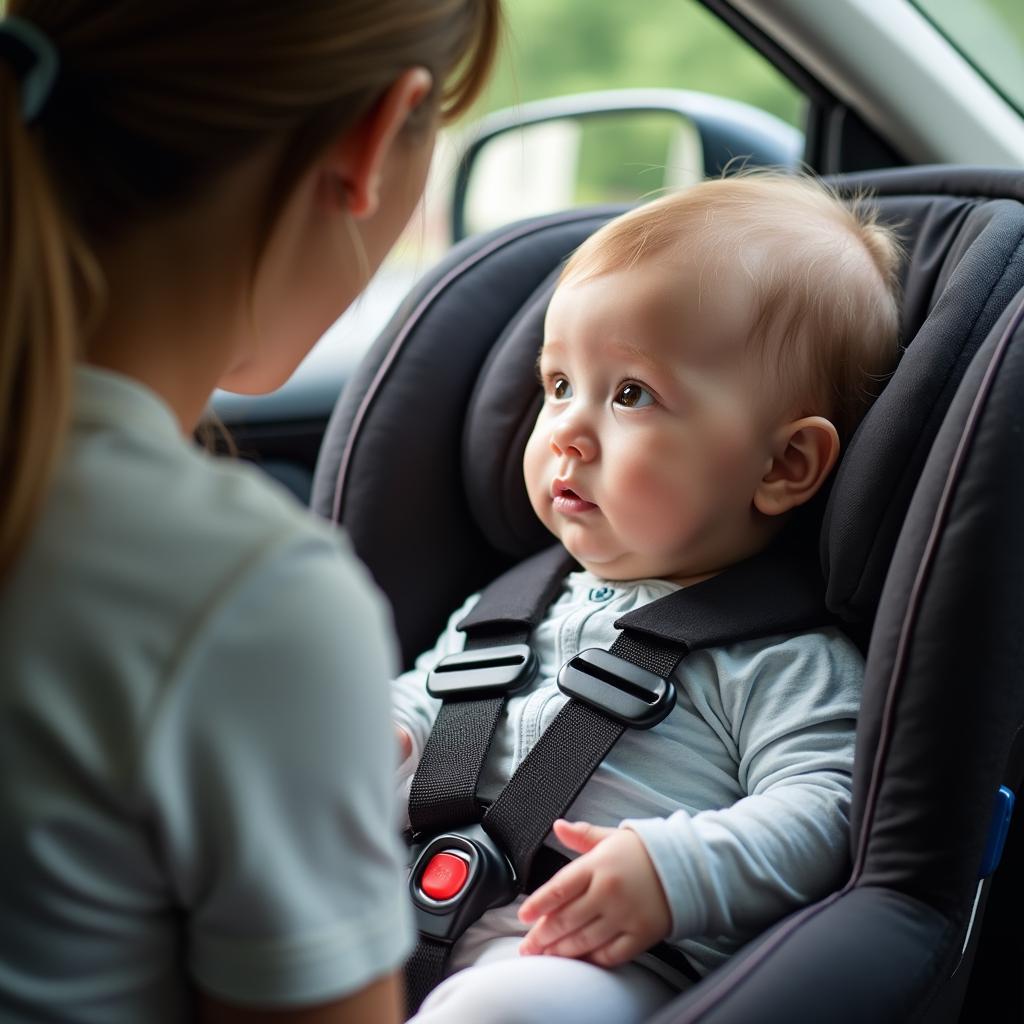 Inspecting Baby Car Seat for Damage