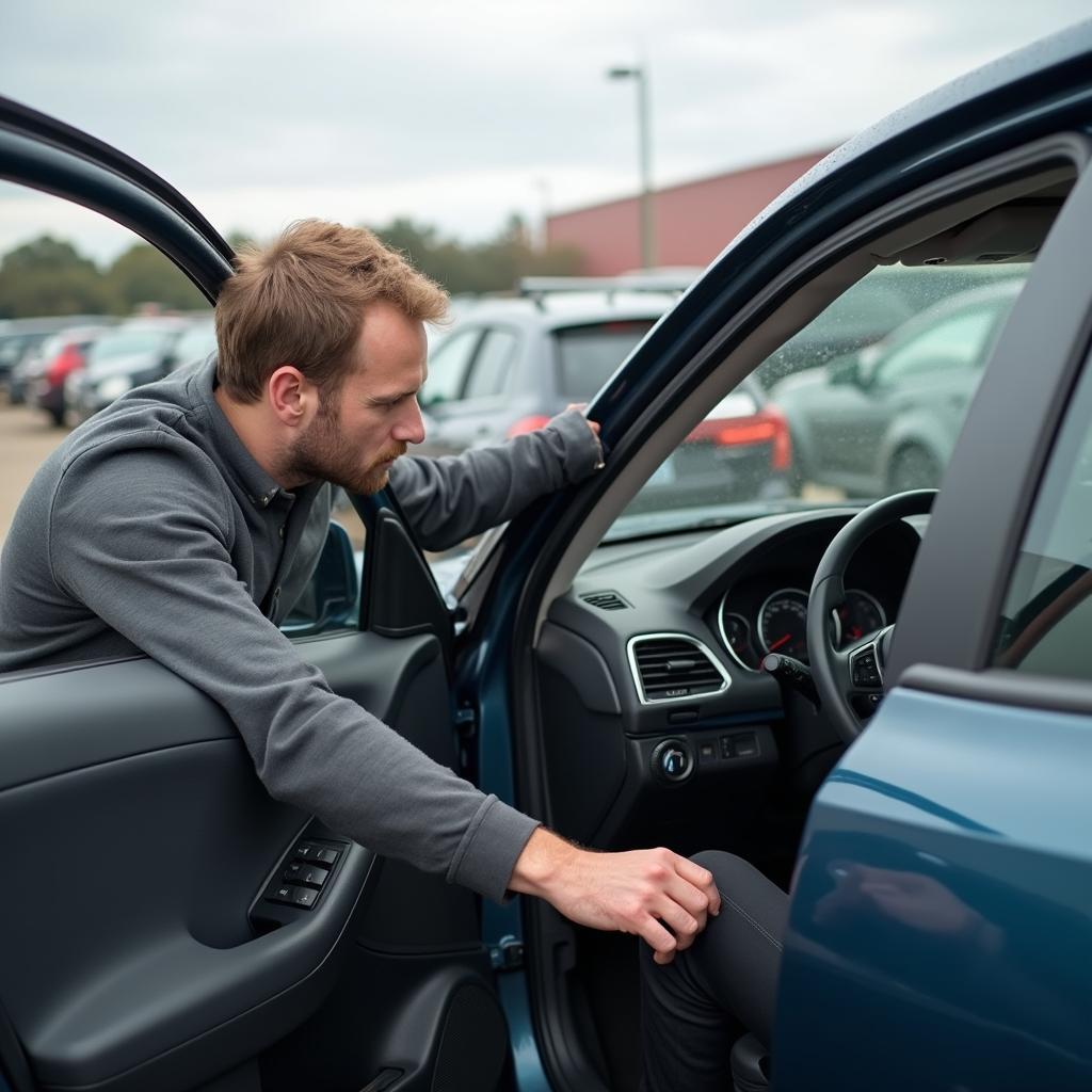 Inspecting a Vehicle in a Binders Yard