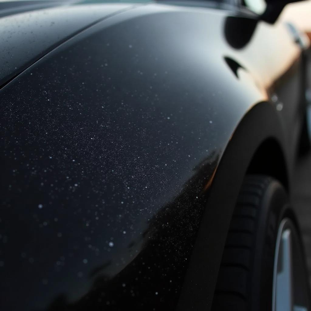 Black Car Paint with Swirl Marks