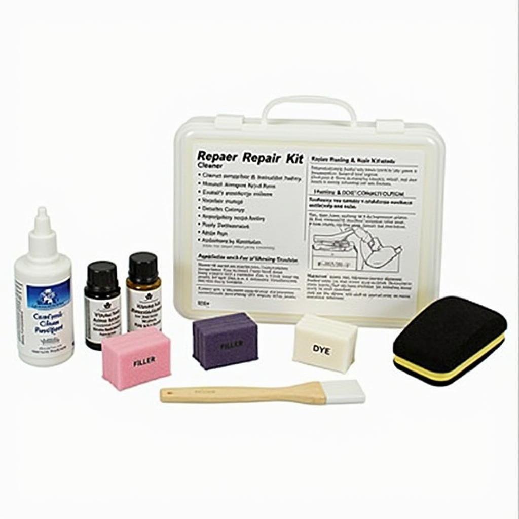 Essential Black Leather Car Seat Repair Kit Contents