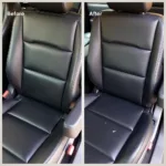 Before and After Black Leather Car Seat Scratch Repair