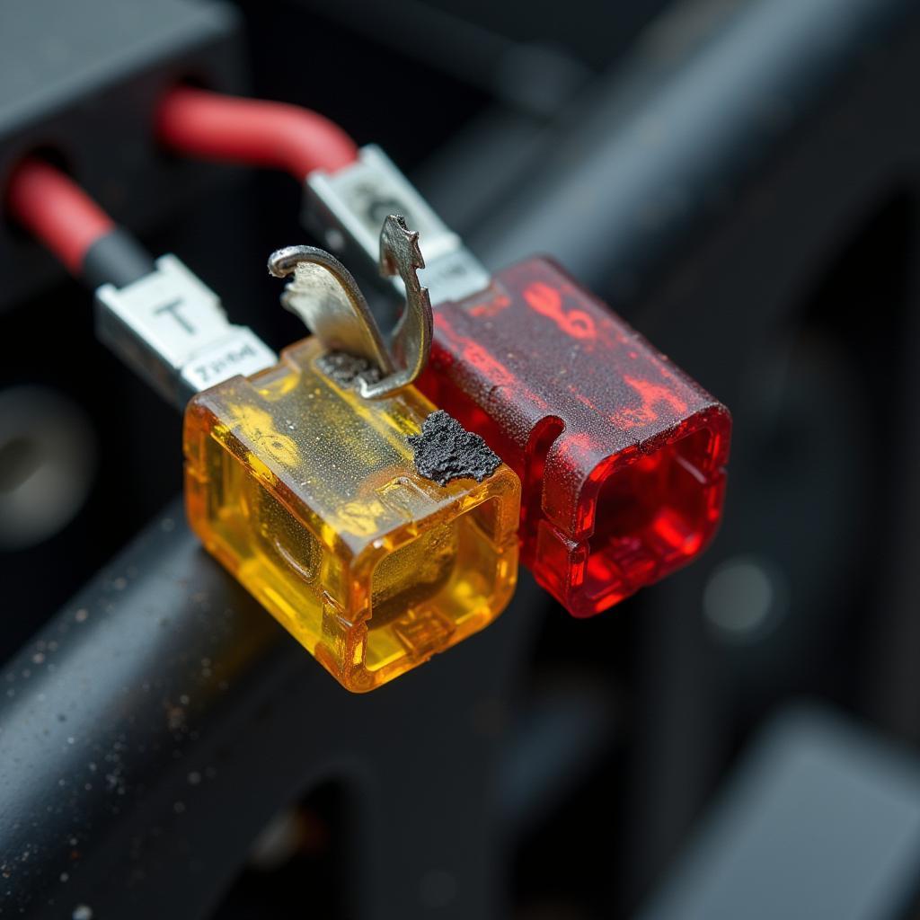 Close-Up of a Blown Car Fuse