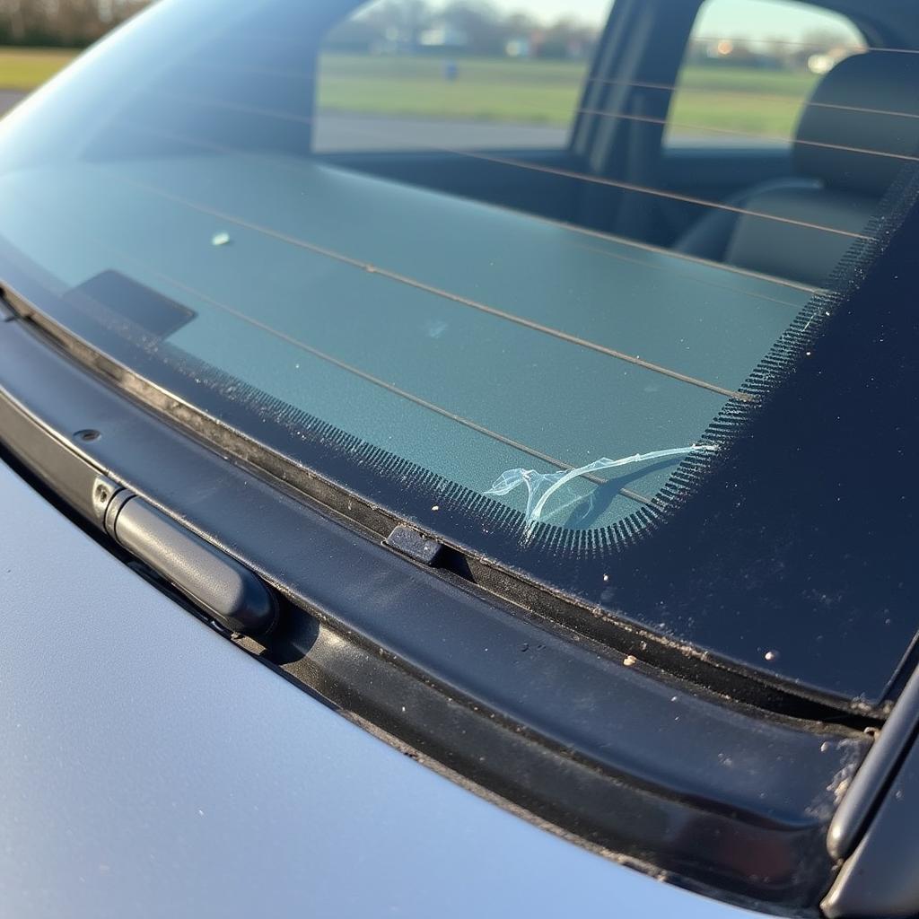 Inspecting the Damaged Rear Window Seal on a BMW 525i