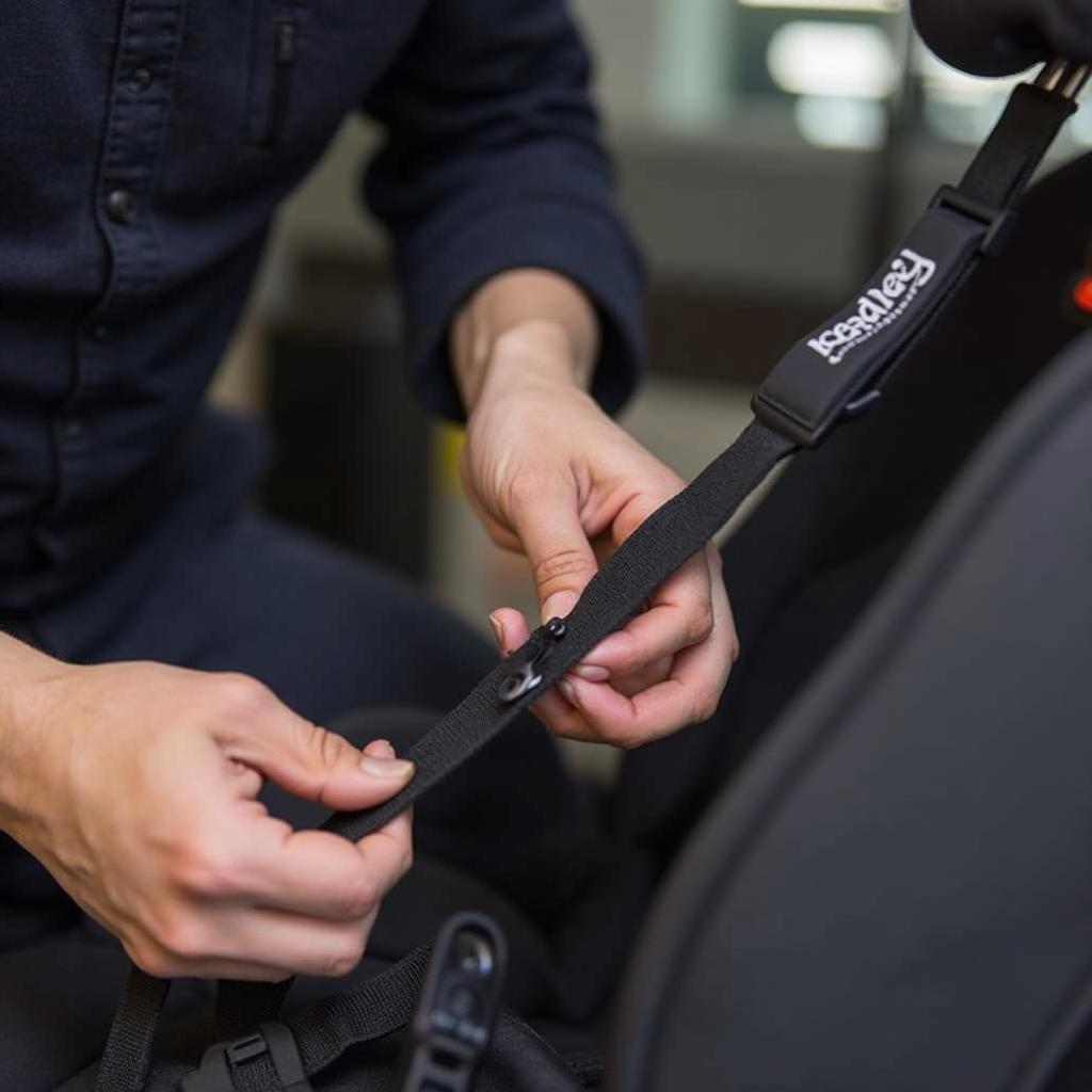 Bradley car seat repair service in progress