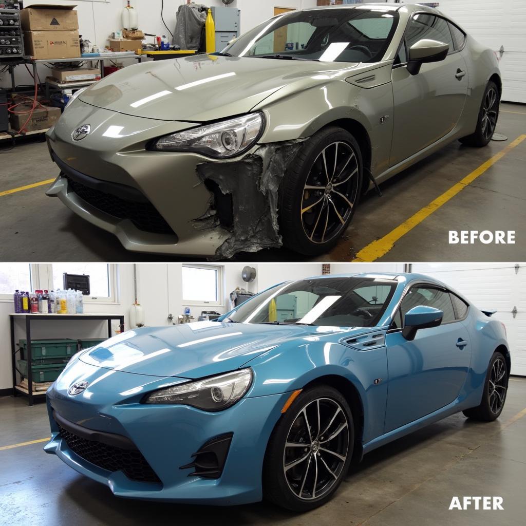 Before and After Car Body Repair