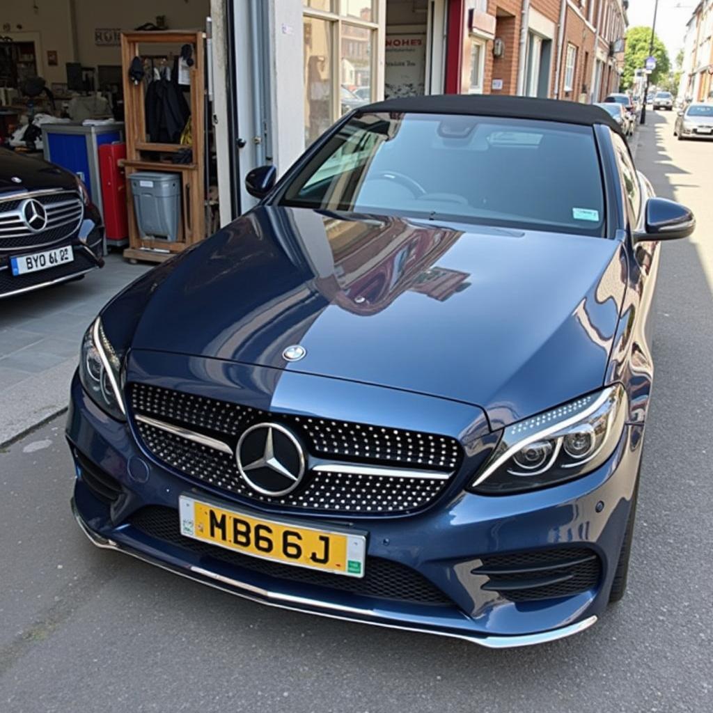 Car with Repaired Soft Top