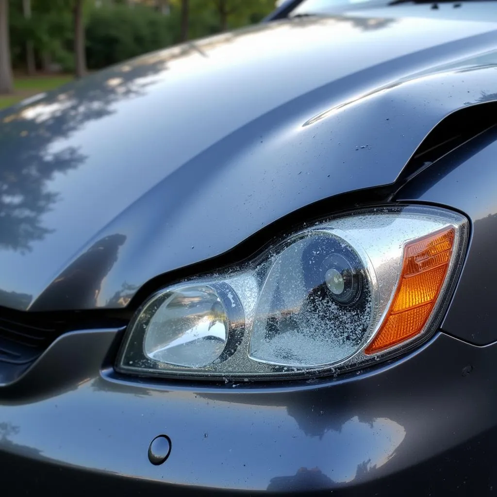 Broken Car Headlight After Accident