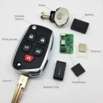 Broken car key fob components